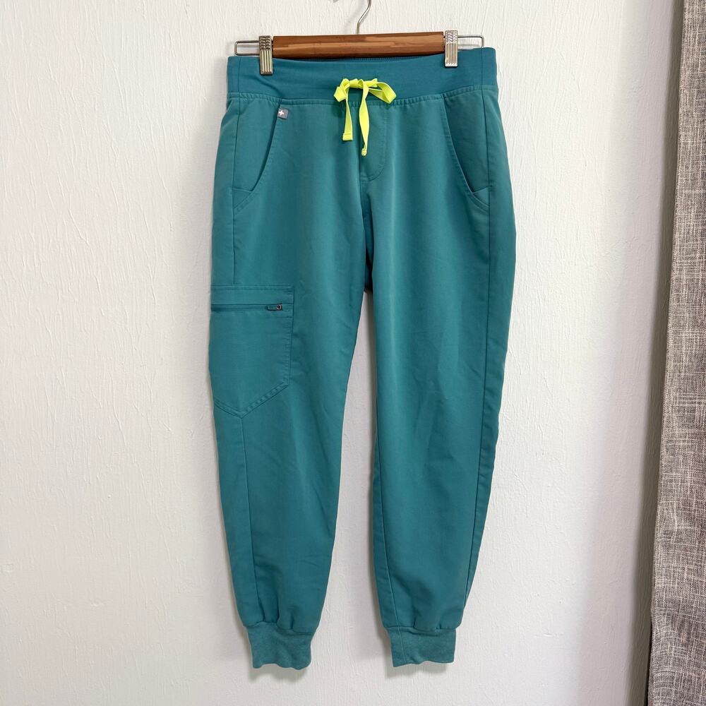 Figs Womens Zamora Jogger Scrub Pants XS Petite Marine Green Nurse Medical